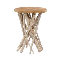 Beistelltisch aus Teakholz Rund Radix, Natur - Naturfarben, Natur, Holz (40/55/40cm) - Kayoom