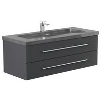WASCHTISCHKOMBI Yamo, Graphitfarben B: 130cm - Graphitfarben, Basics, Holzwerkstoff/Stein (130cm) - MID.YOU