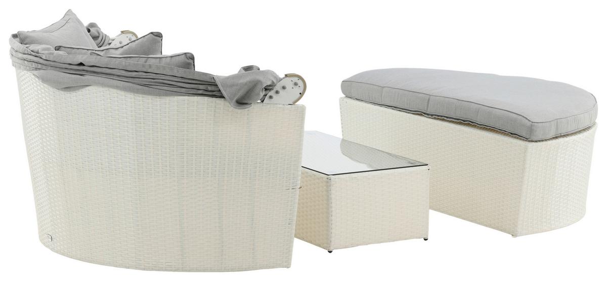 Sonneninsel Padova - Weiß, KONVENTIONELL, Kunststoff (153/72/76cm) - Gardenson