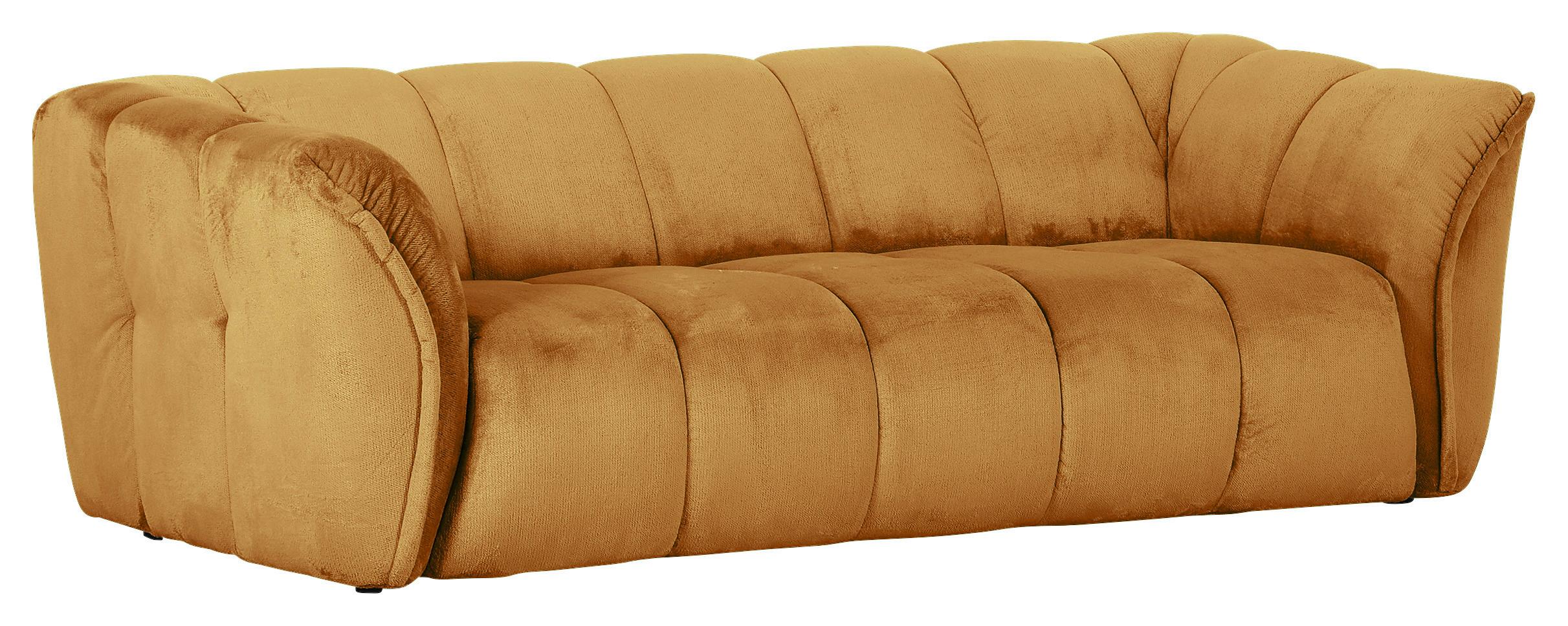 Bigsofa Sabea Orange B: 220 cm - Schwarz/Orange, KONVENTIONELL, Textil (220/67/106cm) - MID.YOU