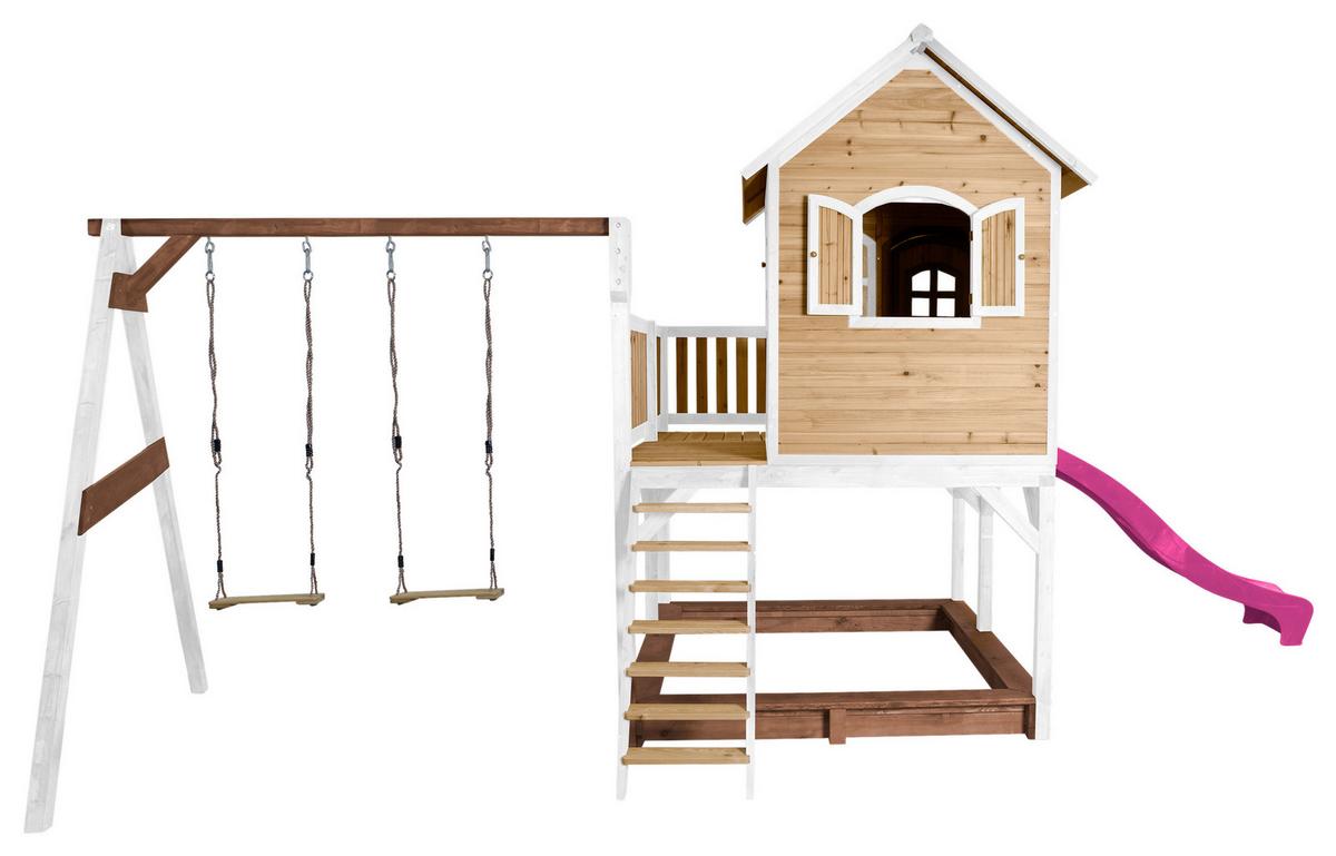 Spielturm A030.153.41 - Lila/Braun, KONVENTIONELL, Holz (613/291/277cm) - Ambia Garden