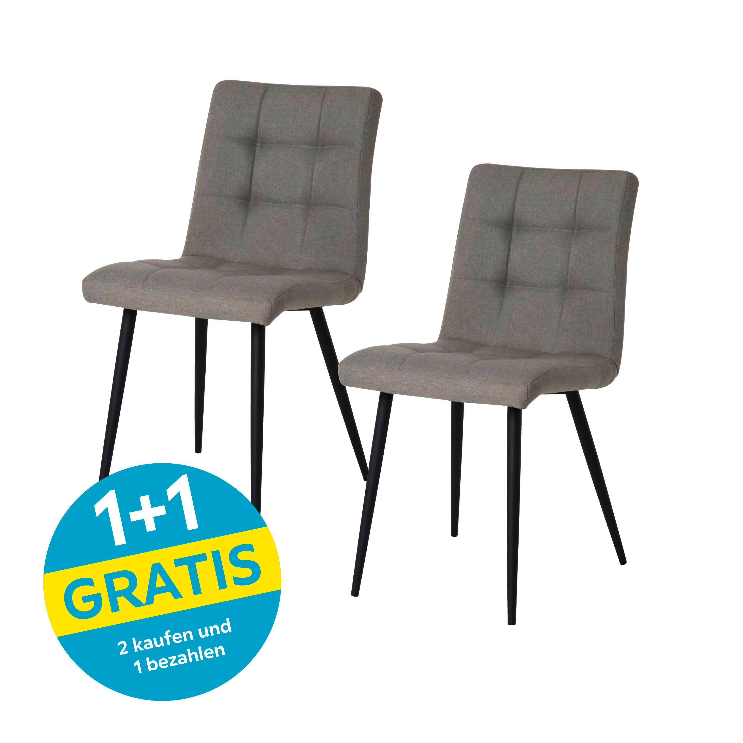 Polsterstuhl Matteo Dunkelgrau Leinenoptik - Dunkelgrau/Schwarz, MODERN, Holz/Textil (43/83/55cm) - Ondega