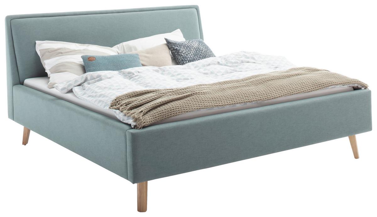 Polsterbett Frieda 140x200cm Hellblau - Eschefarben/Hellblau, KONVENTIONELL, Textil (140/200cm) - Livetastic
