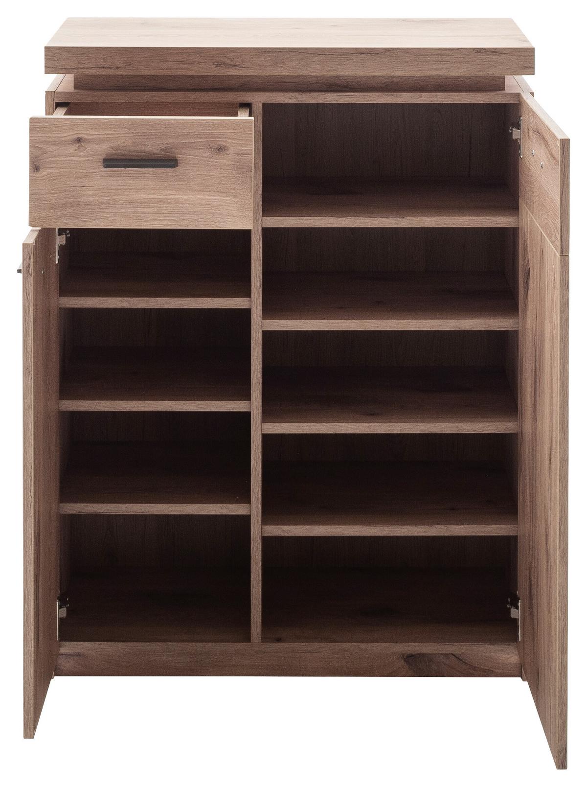 Komoda VANCOUVER - barvy dubu/antracitová, Moderní, kov/kompozitní dřevo (75/99/38cm)