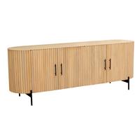 SIDEBOARD Schwarz/Naturfarben B: 190cm - Schwarz/Naturfarben, Design, Holz/Metall (190/76/45cm) - MID.YOU