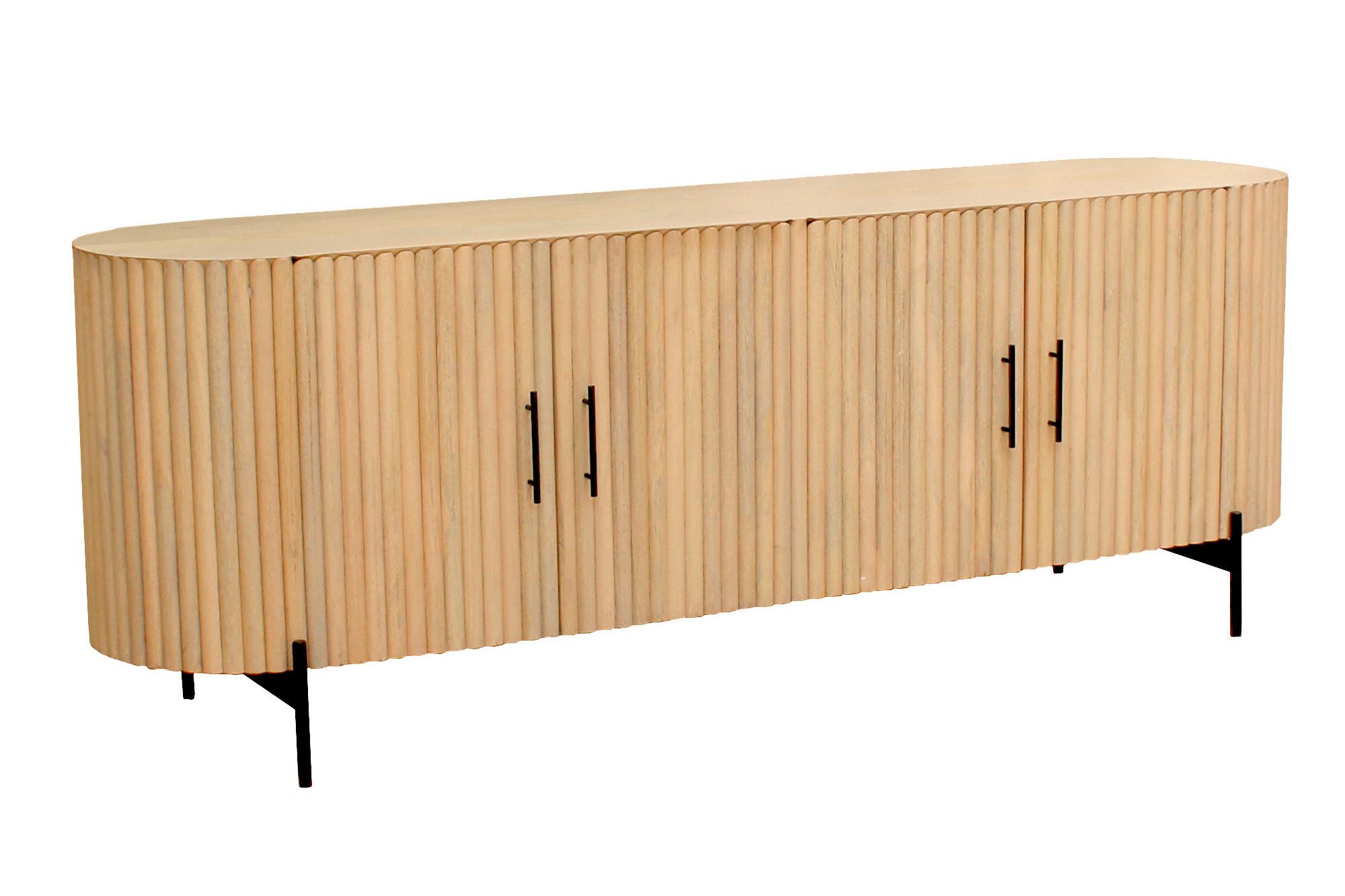 SIDEBOARD Schwarz/Naturfarben B: 190cm