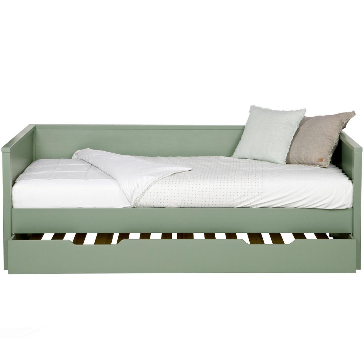 BETTSCHUBKASTEN Nikki Jadegrün B: 198cm - Jadegrün, Basics, Holz (198/20/94cm) - MID.YOU