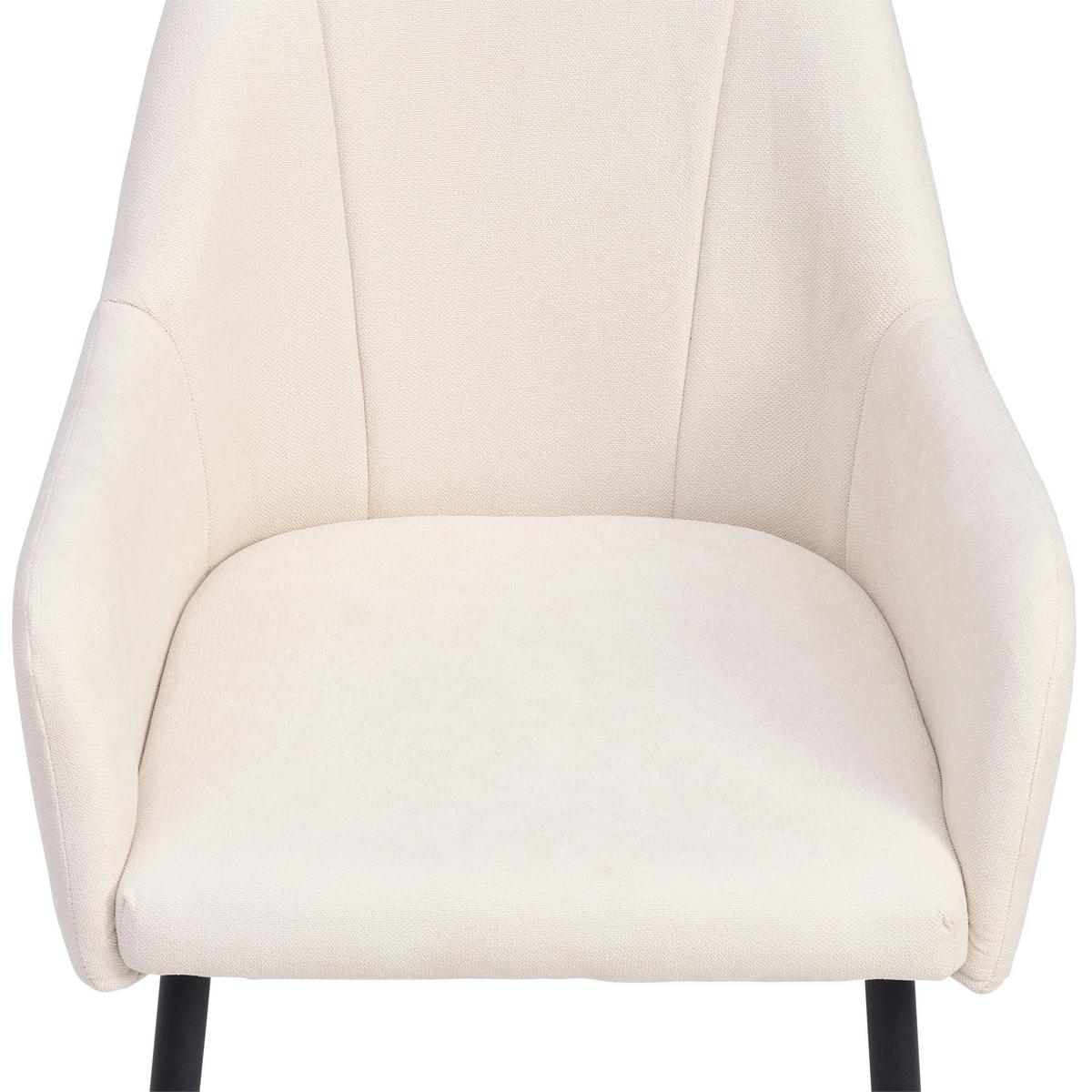 Armlehnstuhl Adelina Schwarz/Beige Gepolstert - Beige/Schwarz, LIFESTYLE, Textil/Metall (58/86/61cm) - MID.YOU