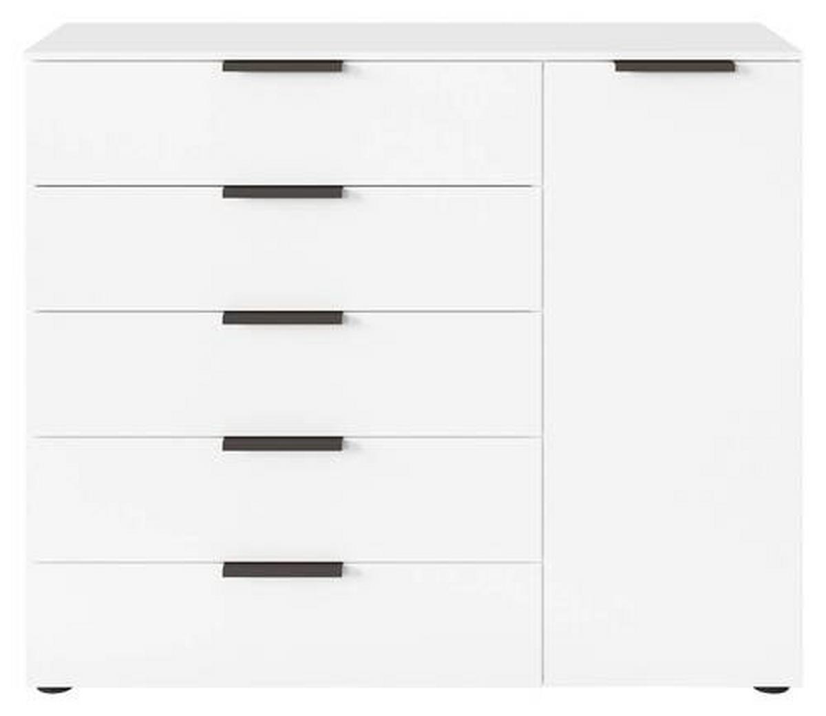 Kommode Flipp Weiß/Graphitfarben B: 120 cm - Schwarz/Graphitfarben, MODERN, Holzwerkstoff (120/100/42cm) - Rauch Möbel