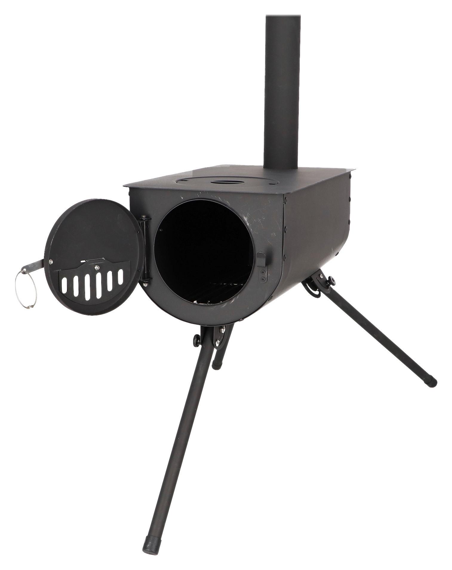 Hüttenofen Metall Outdoor Ofen Ff654 - Schwarz, LIFESTYLE, Metall (87/50/196cm)