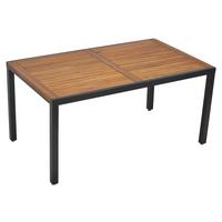 Gartentisch Metall L 150 cm - Graphitfarben/Naturfarben, MODERN, Holz/Metall (150/90/74cm) - Gardenson