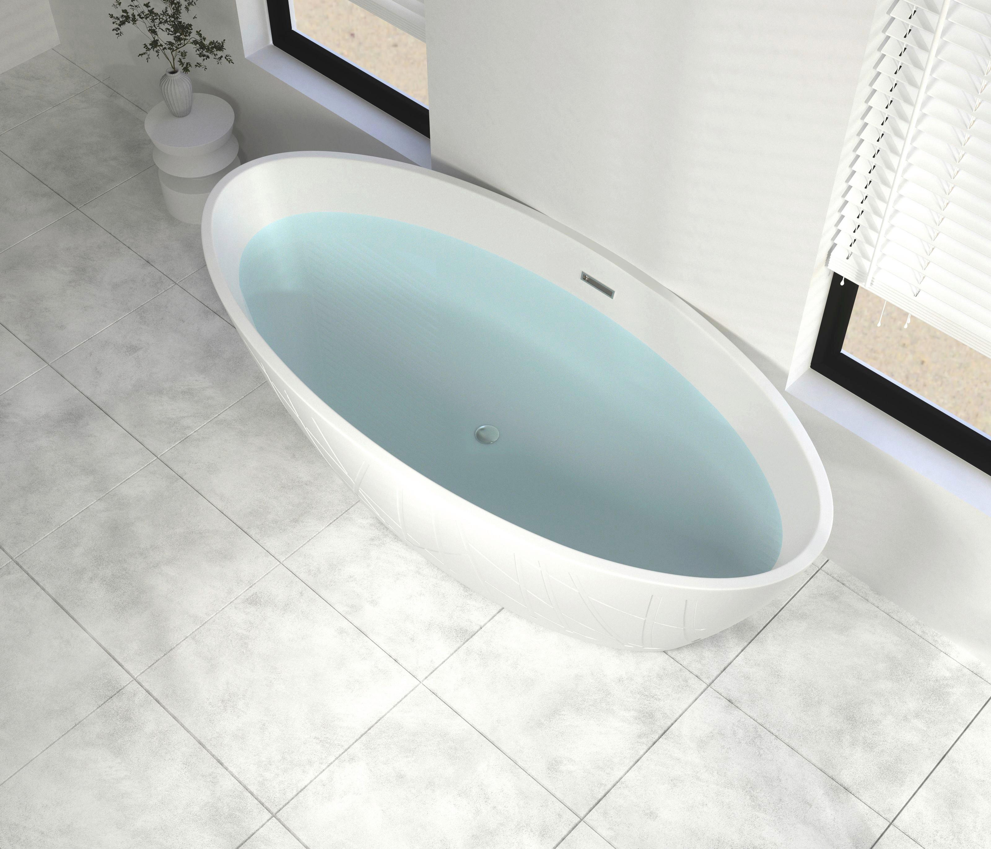 Badewanne Freistehend Weiß - Weiß, KONVENTIONELL, Kunststoff (180/78/58cm) - Sanotechnik