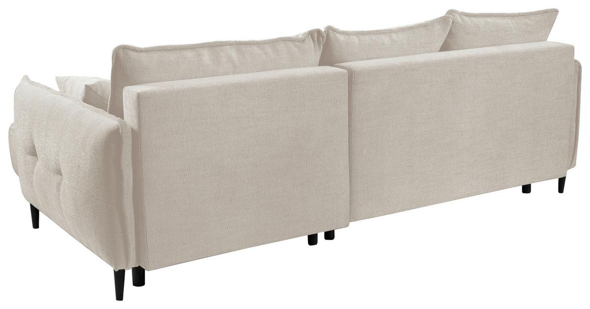 Ecksofa Sycylia Creme/Schwarz, 244 cm - Creme/Schwarz, Design, Textil (244/165cm) - MID.YOU