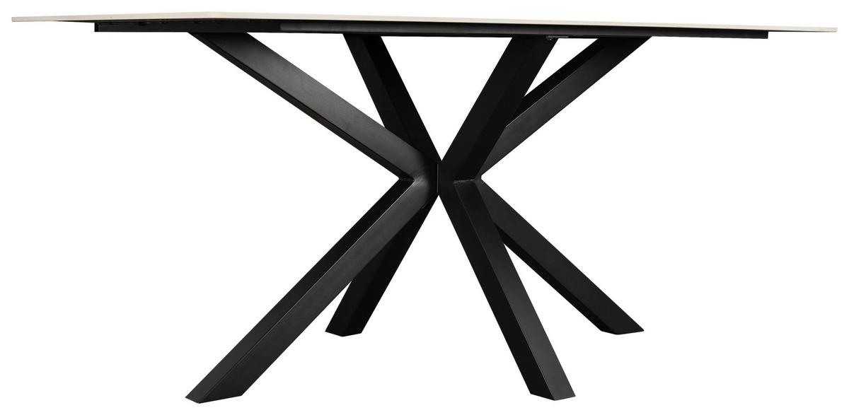 Esstisch Romana 160x76x90 cm Schwarz/Weiß - Schwarz/Weiß, MODERN, Keramik/Metall (160/90/76cm) - MID.YOU