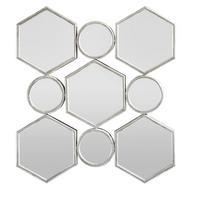 Zrcadlo BENI stříbrná antik - barvy stříbra, Moderní, kov/kompozitní dřevo (88/85,5/6,5cm) - Bessagi Home