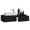 Waschbecken mit Unterschrank Gudas B: 85 cm Schwarz - Schwarz/Weiß, MODERN, Keramik/Holzwerkstoff (85cm) - MID.YOU