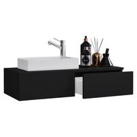 Waschbecken mit Unterschrank Gudas B: 85 cm Schwarz - Schwarz/Weiß, MODERN, Keramik/Holzwerkstoff (85cm) - MID.YOU