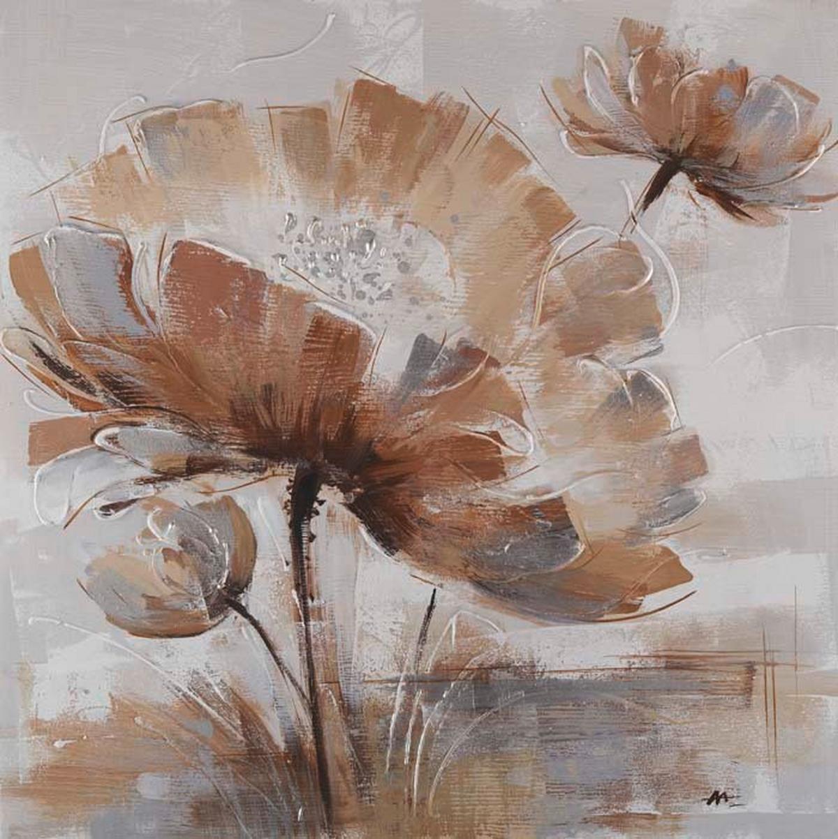 Olajfestmény 90/90cm - többszínű, Basics, textil (90/90cm)