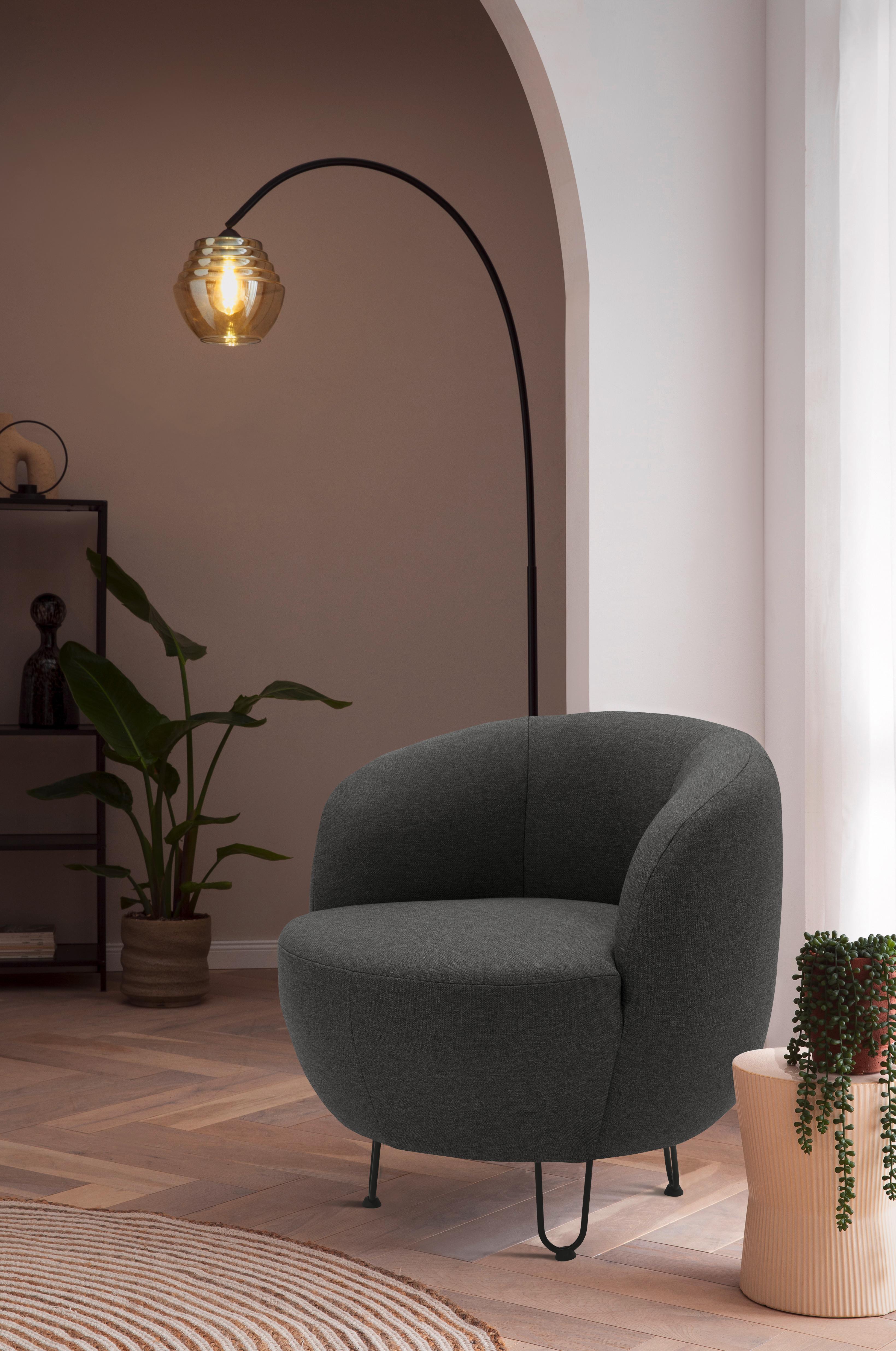 Sessel Grau B: 72 cm - Schwarz/Grau, Design, Textil (72/74/76cm) - MID.YOU