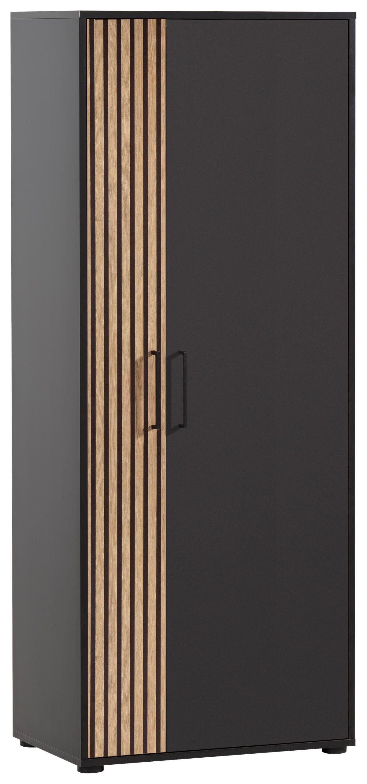 Aktenschrank Hank - Eichefarben/Schwarz, MODERN, Holzwerkstoff (65,1/163,6/41cm) - MID.YOU