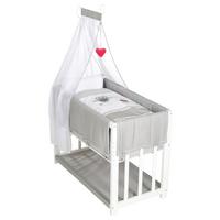 Stubenwagen-Komplettset 289149wes148 - Rot/Weiß, Basics, Holzwerkstoff/Textil (95/76/74,5cm) - Roba