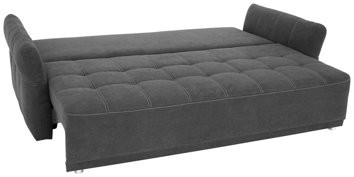 Veľká pohovka PASCAL, tmavohnedá - tmavohnedá, Basics, kov/drevo (221/91/107cm)