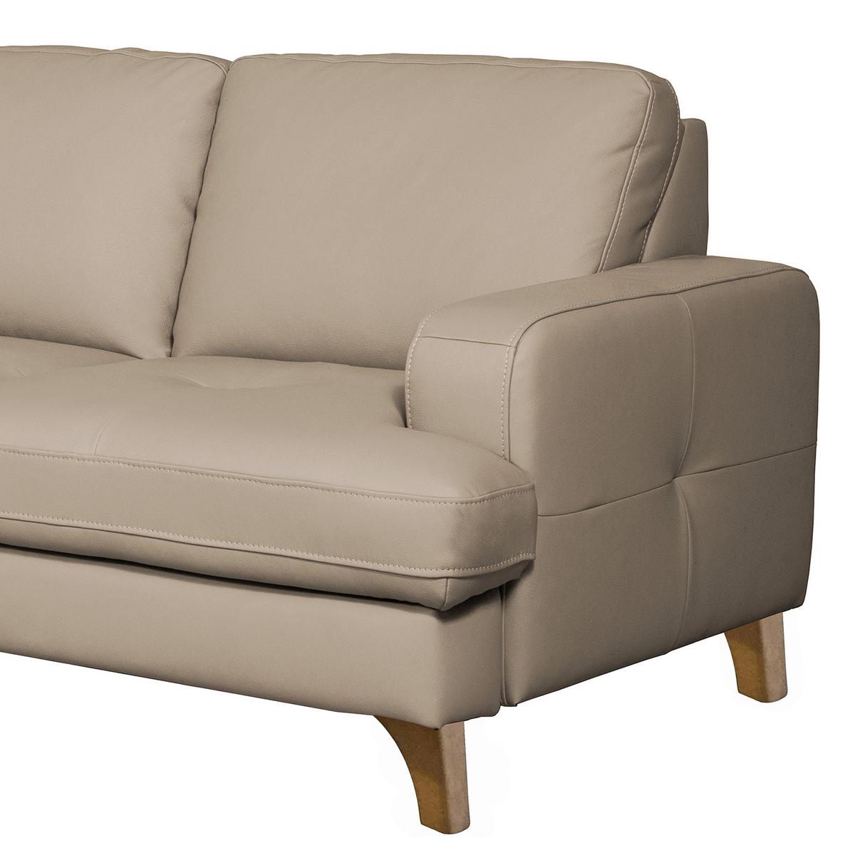 Ecksofa Fargo Hellgrau B: 190x234 Cm - Buchefarben/Hellgrau, Design, Leder/Textil (190/234cm) - Livetastic