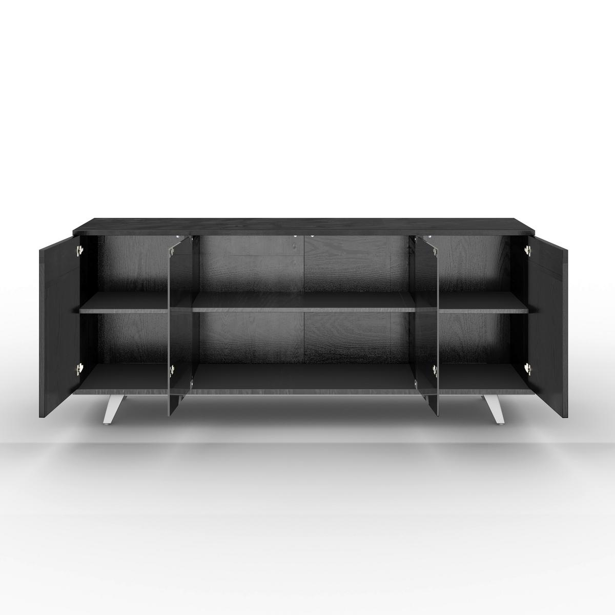 Široká komoda Zelia, š: 180 cm, čierna - černá, Moderní, kov/dřevo (180/77/45cm) - Bessagi Home