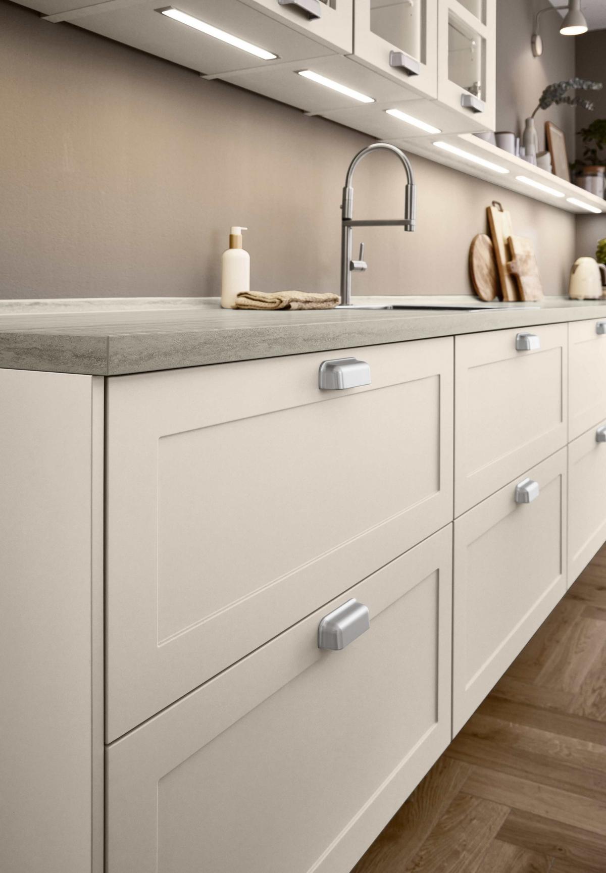 Einbauküche Neapel Frei Planbar Landhausstil - Sandfarben, MODERN, Holzwerkstoff - Vertico
