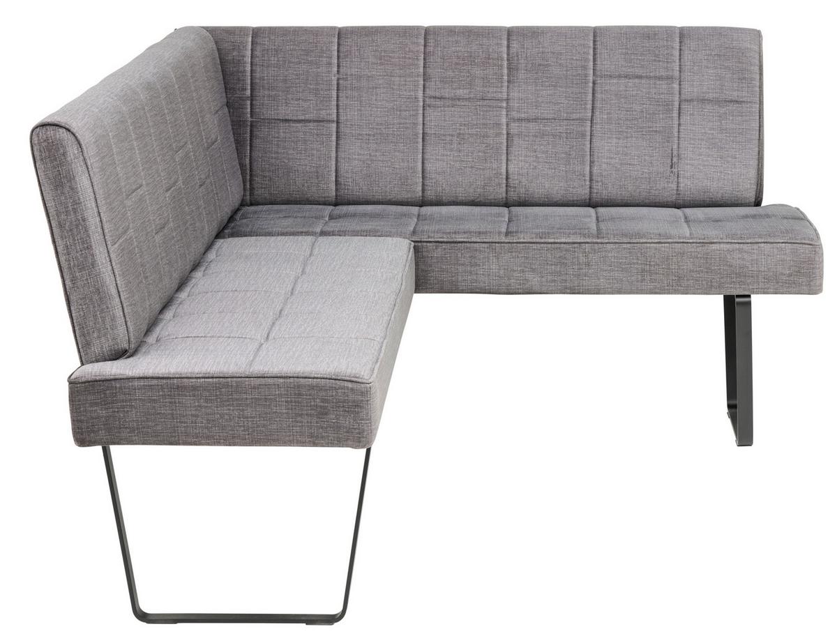 Eckbank Tilos Samt Dunkelgrau, S: 190x150 cm - Dunkelgrau, KONVENTIONELL, Textil/Metall (190/150cm) - MID.YOU