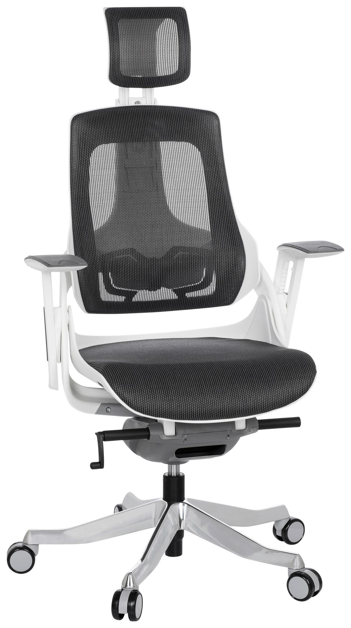 Drehstuhl Spektre Grau/weiß - Alufarben/Weiß, MODERN, Kunststoff/Textil (67/116/54cm) - MID.YOU