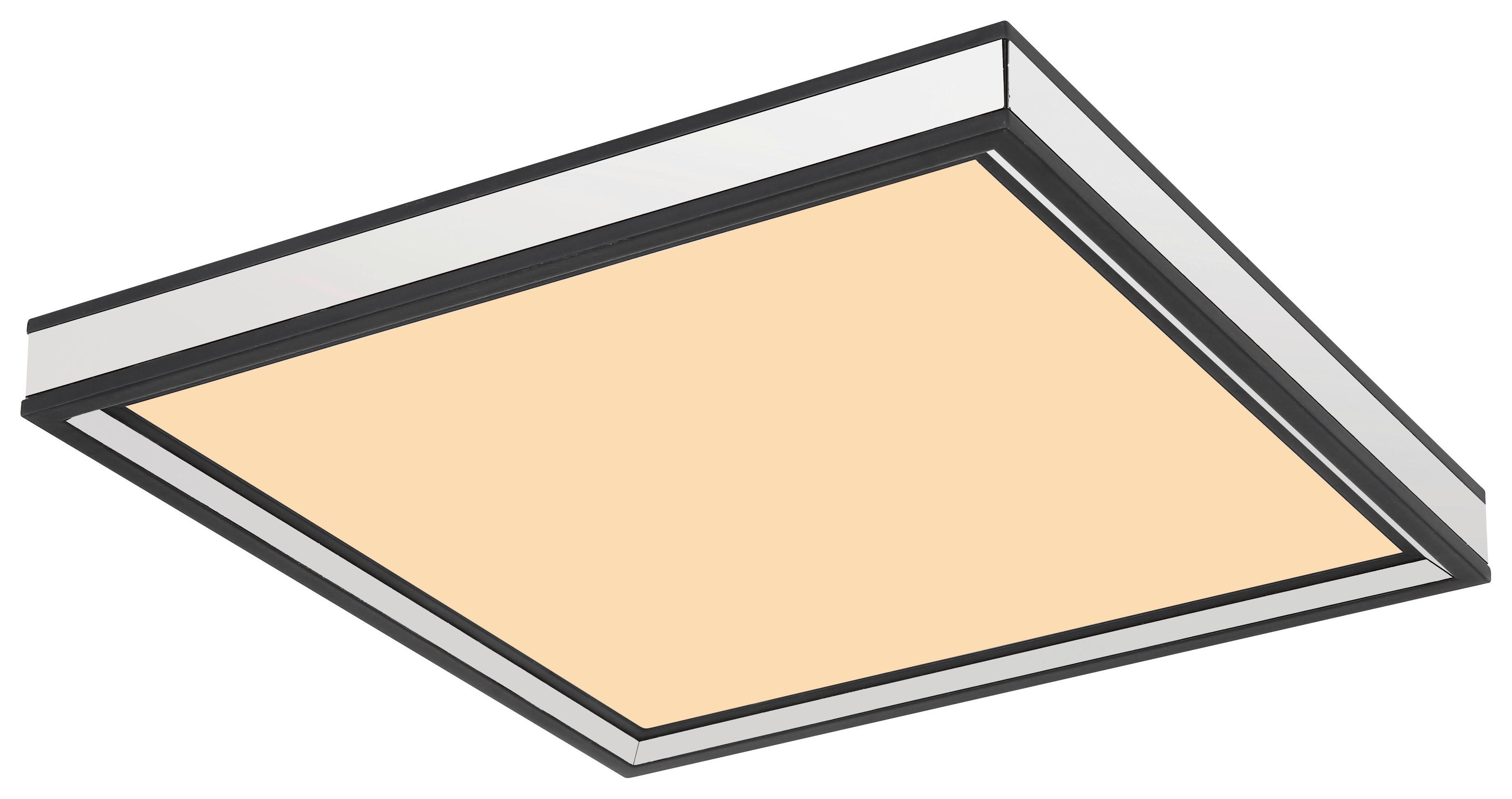 LED-Deckenleuchte Jessy L: 30 cm 1-Flammig - Opal/Schwarz, Basics, Glas/Kunststoff (30/30/6,5cm) - Globo