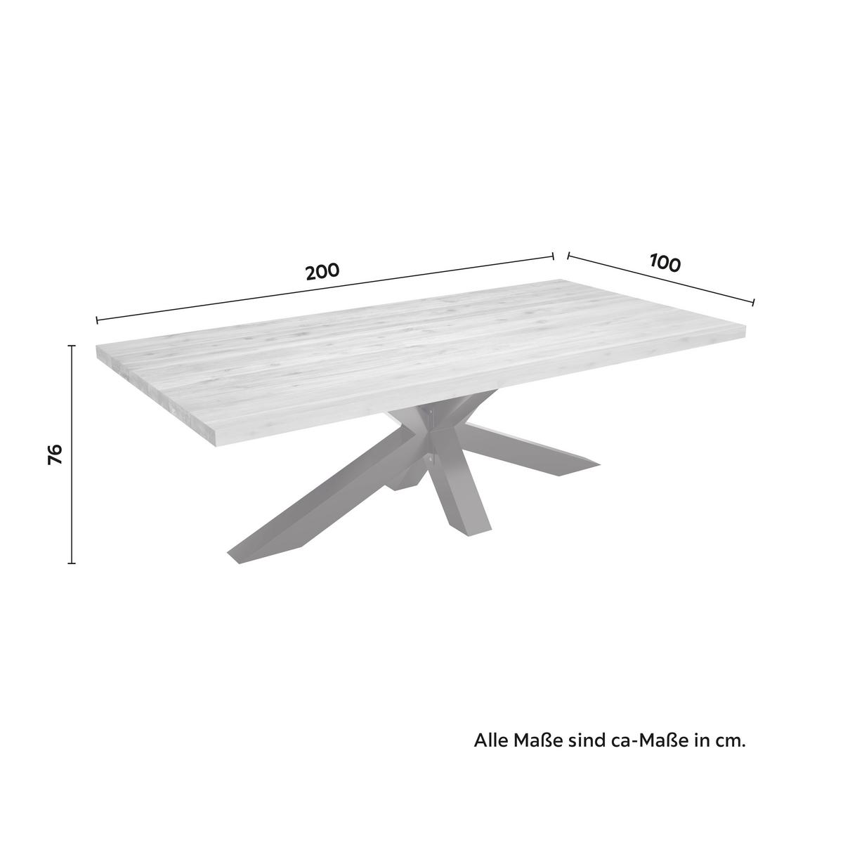 ZÁHRADNÝ STÔL ALENA - čierna/farba akácie, Natur, kov/drevo (200/76/100cm) - Mömax