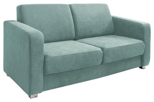 2-Sitzer-Sofa mit Schlaffunkt. Mia Hellgrün - Chromfarben/Mintgrün, Basics, Textil (159/88/87cm) - Livetastic