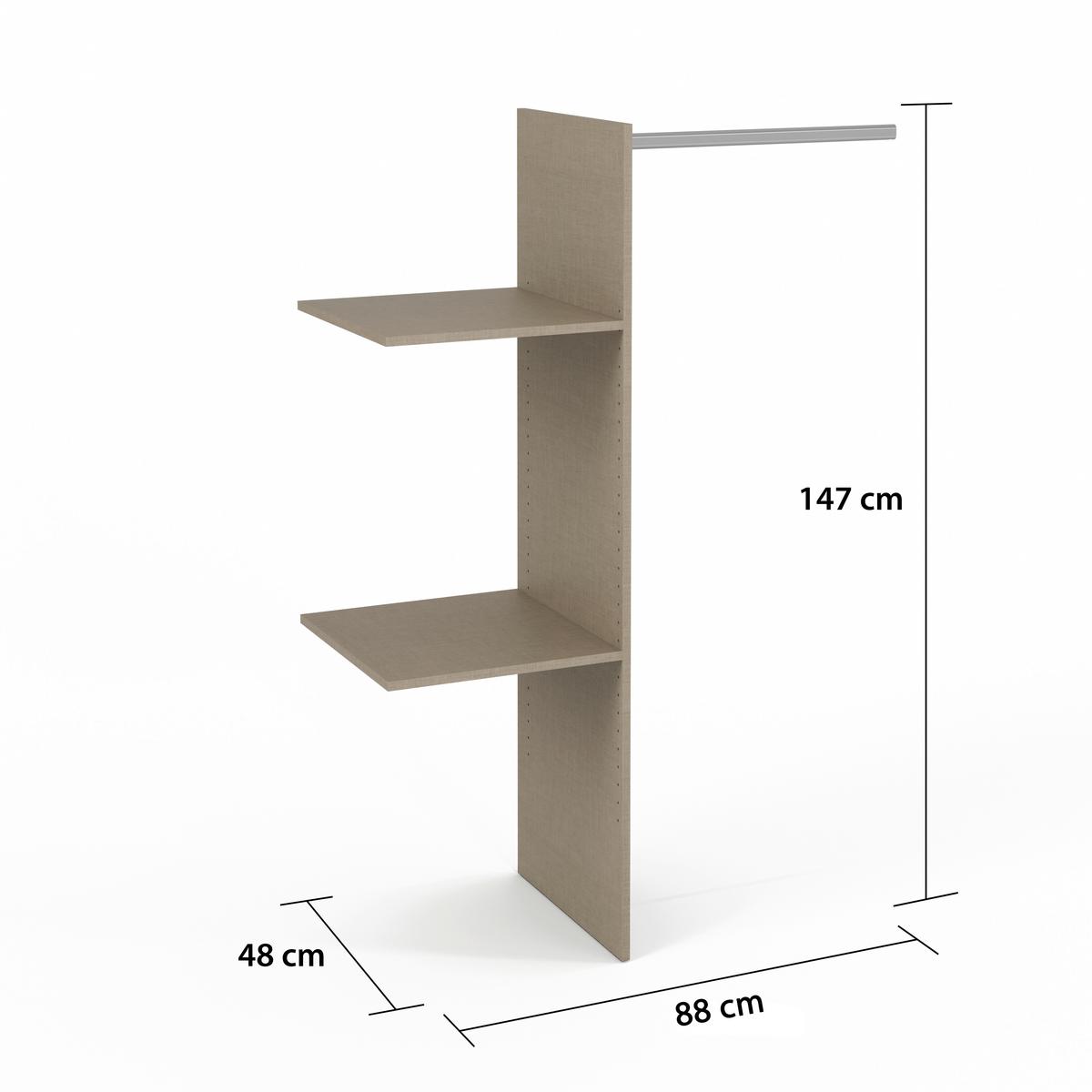 Vnútorné členenie š. 88 cm, prírodná farba - prírodná farba, kompozitné drevo (88/147/45cm) - Mömax