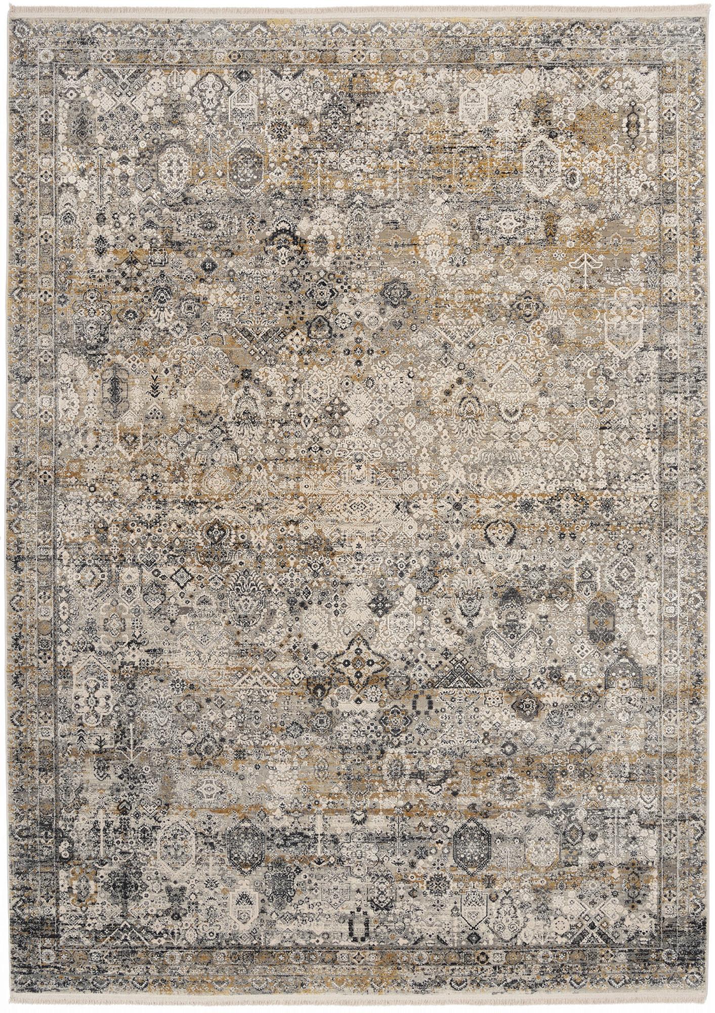 Webteppich Grau/Goldfarben Toulon 67x130 cm - Goldfarben/Grau, LIFESTYLE, Textil (67/130cm) - Dieter Knoll