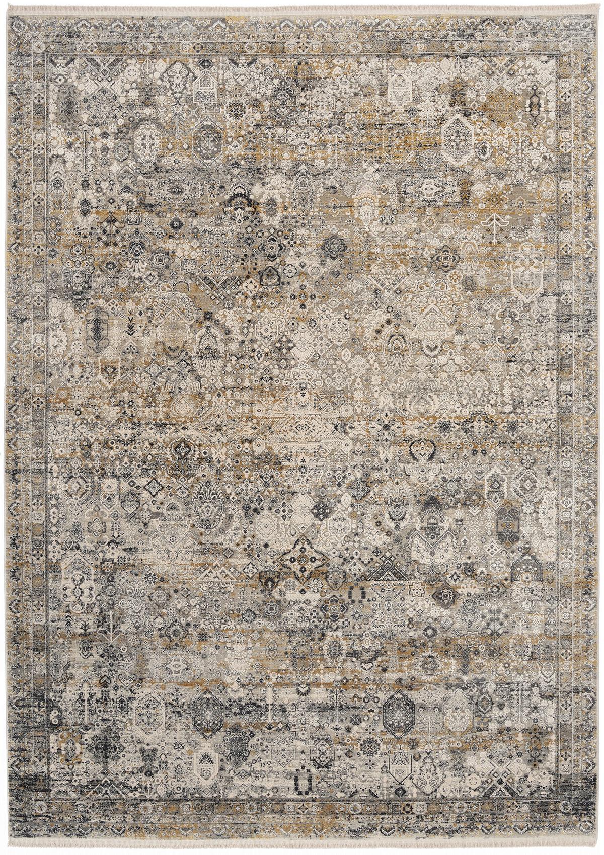Webteppich Grau/Goldfarben Toulon 67x130 cm - Goldfarben/Grau, LIFESTYLE, Textil (67/130cm) - Dieter Knoll