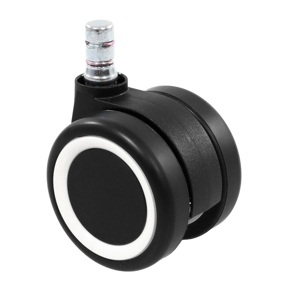 Bürostuhlrollen Rolo Color Schwarz/weiß Ø 6 Cm 5er-Set - Schwarz/Weiß, Basics, Kunststoff/Metall (5/8,7/6cm) - MID.YOU
