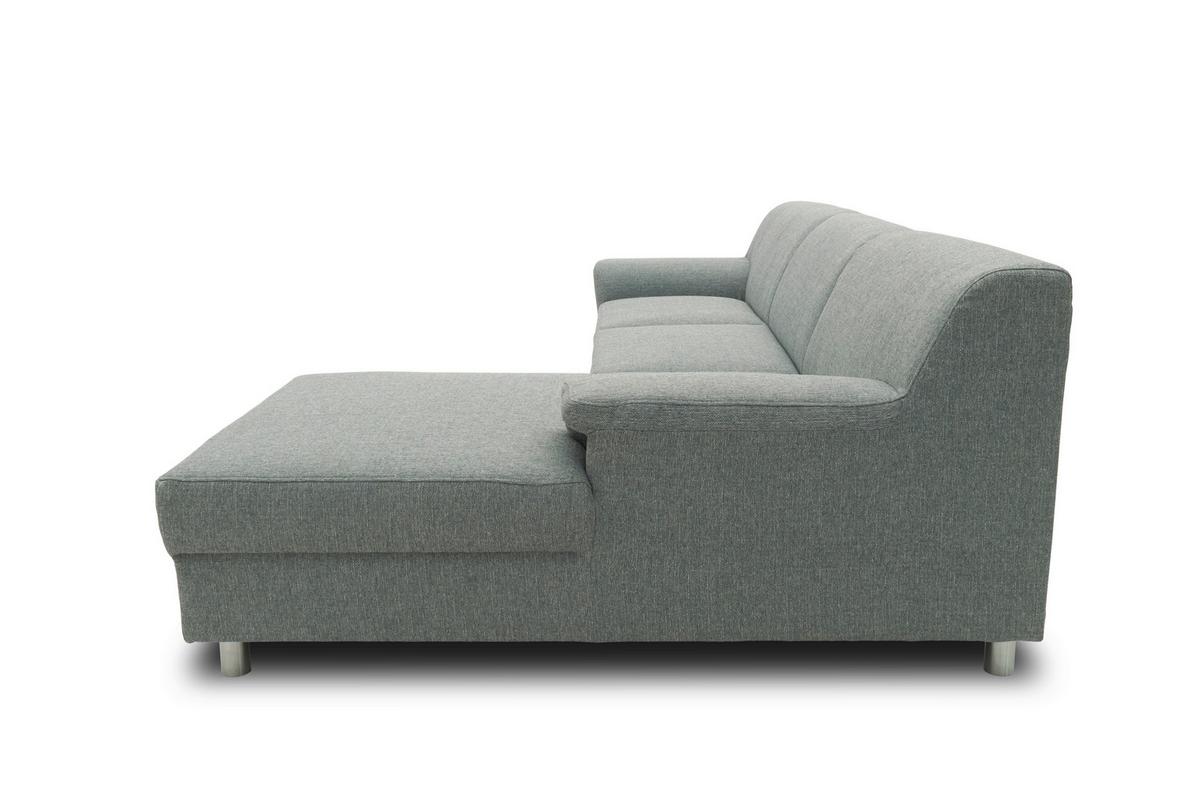 Ecksofa Mit Schlaffunktion Jamie Silberfarben Webstoff - Chromfarben/Silberfarben, KONVENTIONELL, Textil (252/150cm) - MID.YOU
