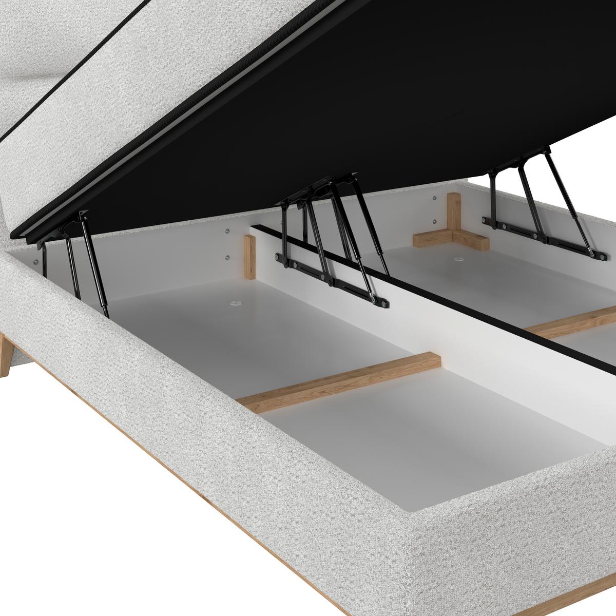 Boxbett Smile inkl. Matratze 180x200 - Silberfarben, KONVENTIONELL, Holz/Holzwerkstoff (180/200cm) - James Wood