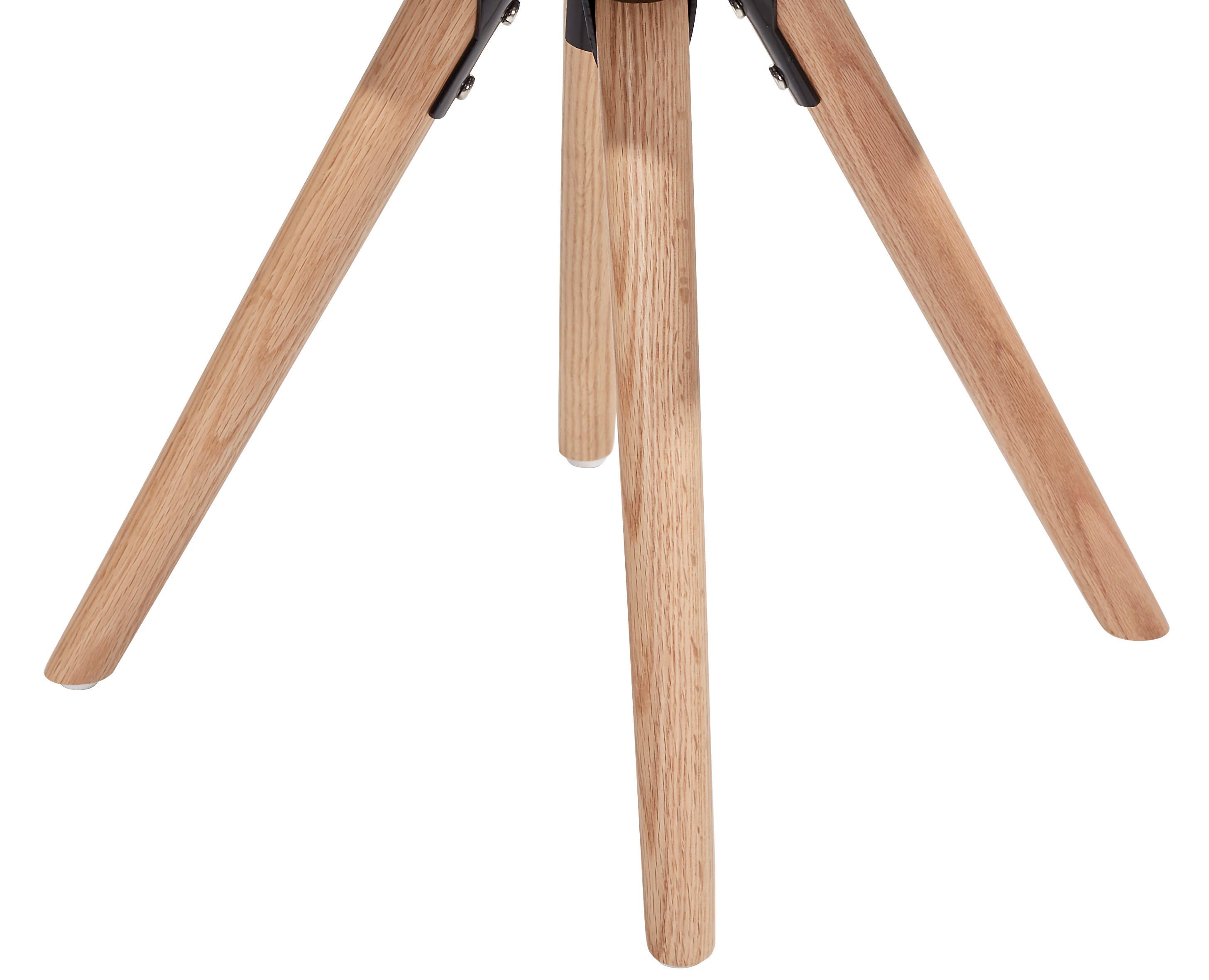 Schalenstuhl Levi Grau Lederlook Echtholz Beine - Eichefarben/Grau, MODERN, Holz/Kunststoff (48/81/57cm) - Ondega