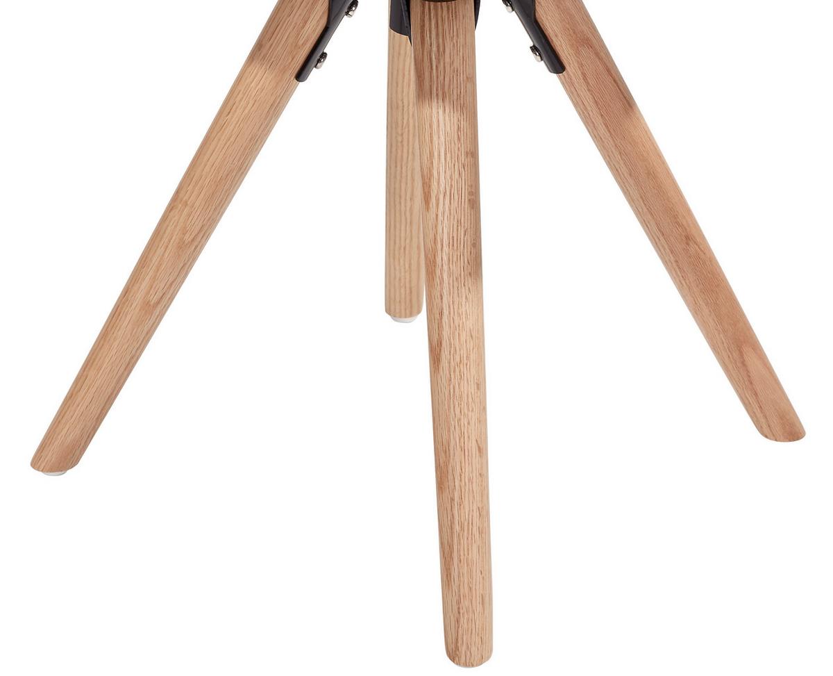 Schalenstuhl-set 4er Levi Grau Lederlook Echtholz Beine - Eichefarben/Grau, MODERN, Holz/Kunststoff (48/81/57cm) - Ondega
