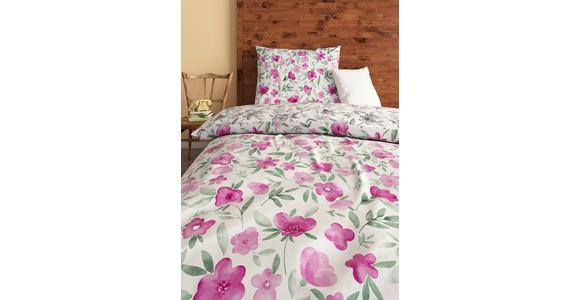 Satin Bettwäsche 140x200 Cm Iris Rosa/weiß - Rosa/Weiß, ROMANTIK / LANDHAUS, Textil (140/200cm) - James Wood