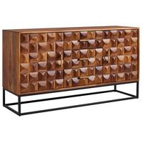 Sideboard Sheesham Sheeshamfarben B: 145 Cm - Sheeshamfarben/Schwarz, Design, Holz (145/81/45cm) - MID.YOU