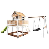 Spielturm A030.158.11 - Braun/Weiß, KONVENTIONELL, Holz (613/291/277cm) - Ambia Garden