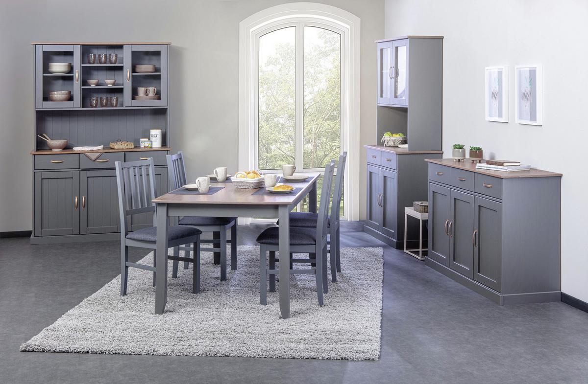 Esstisch Kiefer Massiv Luzerna 1.1 90x160 Cm Braun/grau - Braun/Grau, KONVENTIONELL, Holz (160/90/75cm) - MID.YOU