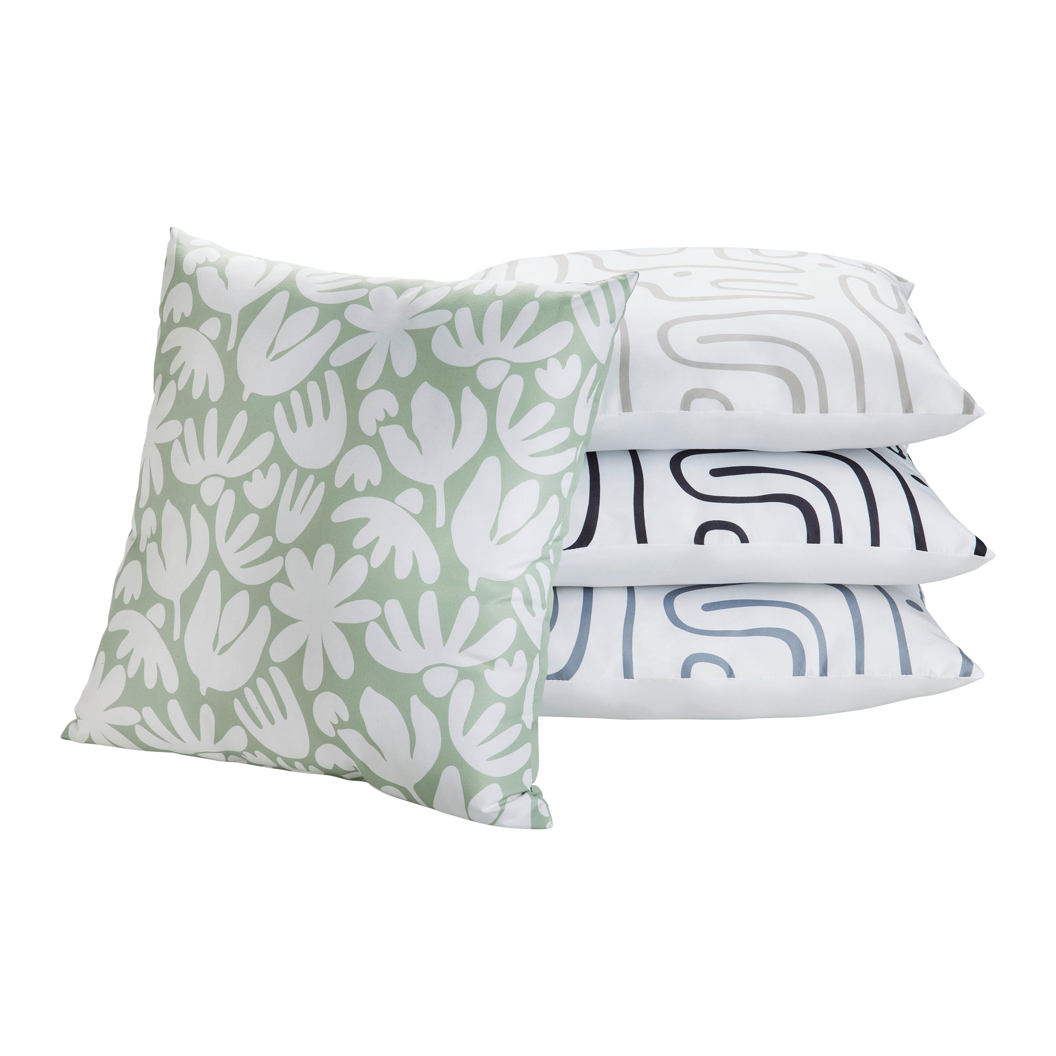 DEKORAČNÍ POLŠTÁŘ BETTY - bílá/šalvějově zelená, Konvenční, textil (40/40cm) - Mömax