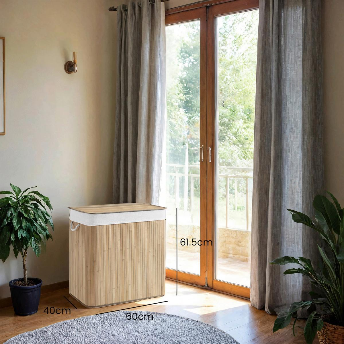 Wäschekorb Naturfarben B: 60 Cm - Naturfarben, Basics, Naturmaterialien/Textil (60/61,5/40cm)