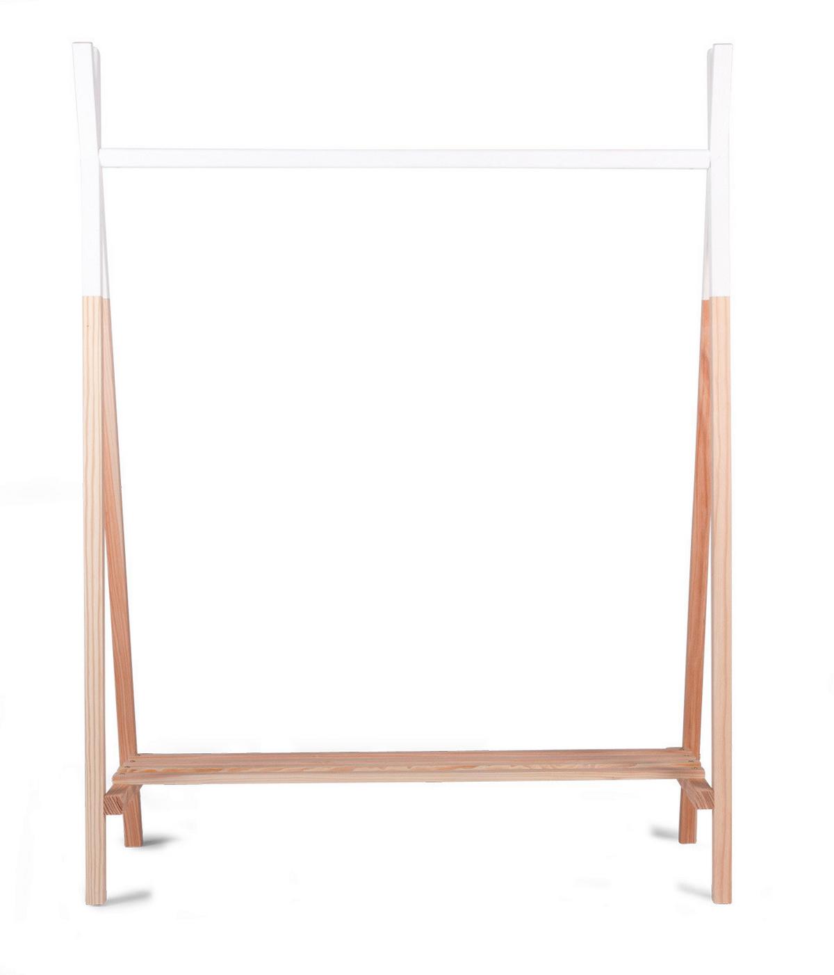 Kindergarderobe, Clstipi Buche, Massiv, B: 137 cm - Wengefarben/Weiß, Basics, Holz (137/107/48cm) - Childhome