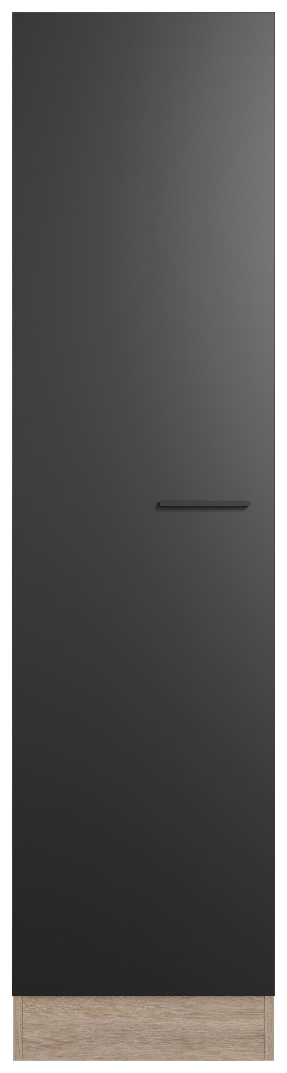 Geschirrschrank Capri B: 50 Cm Eiche/schwarz - Eichefarben/Schwarz, KONVENTIONELL, Holzwerkstoff (50/200/57cm) - FlexWell